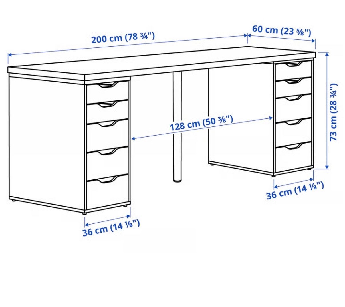 Ikea Scrivanie: Bürotisch mit 2 Schubladenkorpus – Usato da Bronschhofen venduto da hobbykatz 2