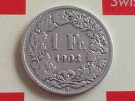 1 Franken 1903 s-ss, nur 1,0 Mio!