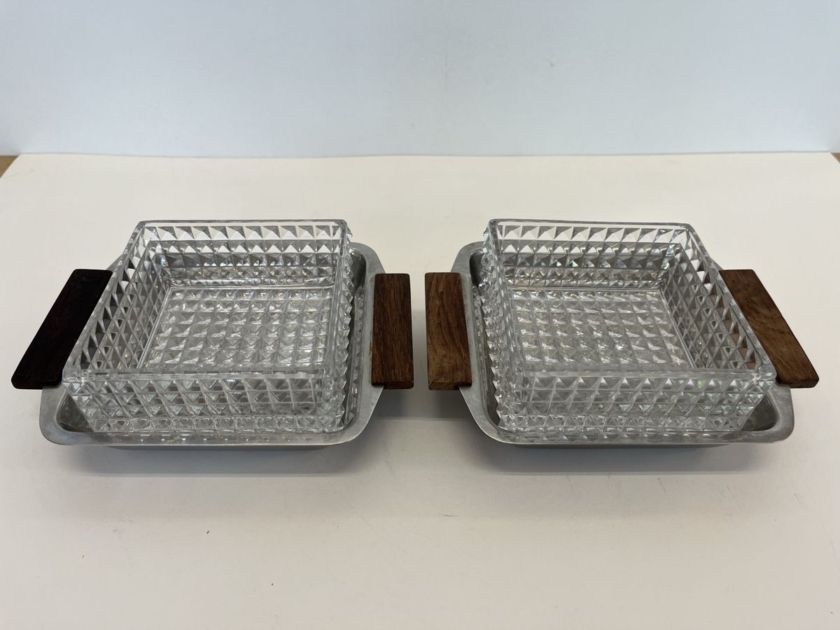 Servierplatten: Tablett Set Metall Glas Retro – Gebraucht aus Zürich von sluty 2