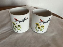 2 Swissair Mugs, Kaffeetassen, MD-11, gebraucht 