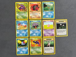 Pokémon Fossil 1. Edition Lot 10 Karten Deutsch Vintage