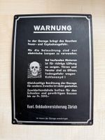 Vintage Warntafel Gebäudeversicherung Zürich Sammlerschild