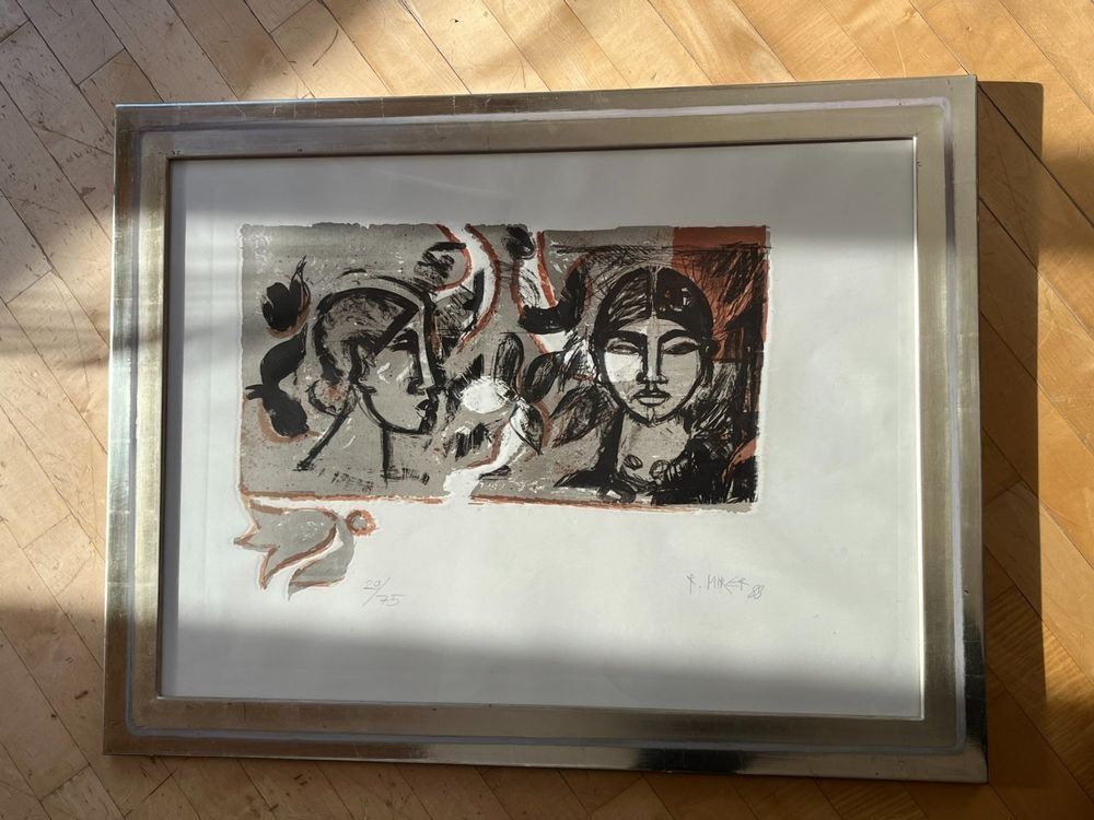 Grafica & Litografie: Rudolf Mirer Farb-Litographie 1988 – Usato da Lenz venduto da Klimbim7083