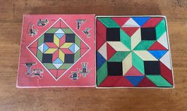 Vintage Mosaik-Legespiel aus Holz – vermutlich Tofa, 1960er