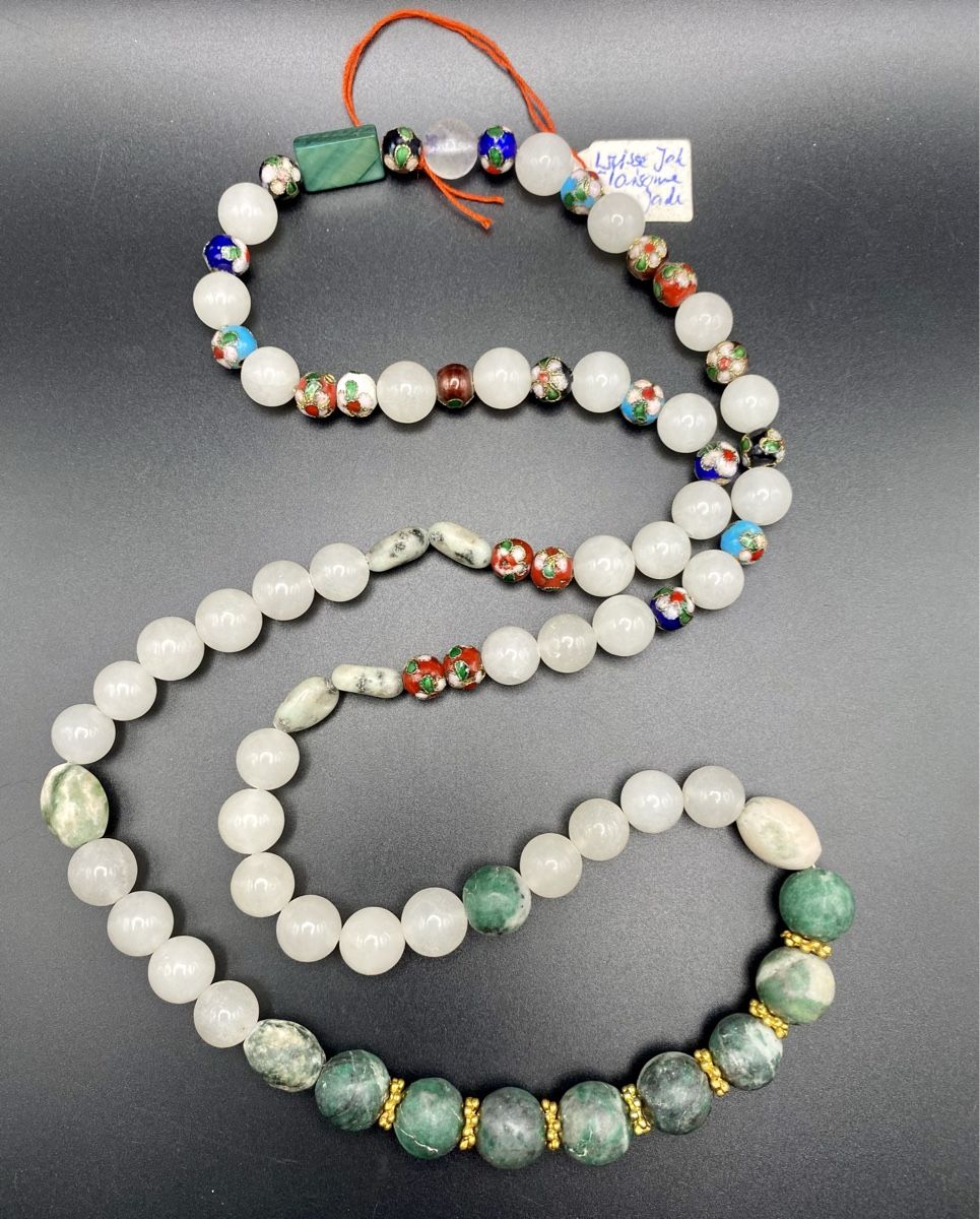 Ketten: Jade und Cloisonnè Perlen Halskette – Neu (gemäss Beschreibung) aus Lamone von LaCantinaMagica 7