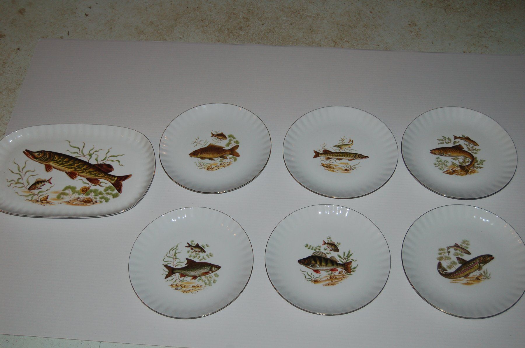 Set di piatti: Geschirr mit Fischmotiv – Usato da Ebnat - Kappel venduto da Kuecken123
