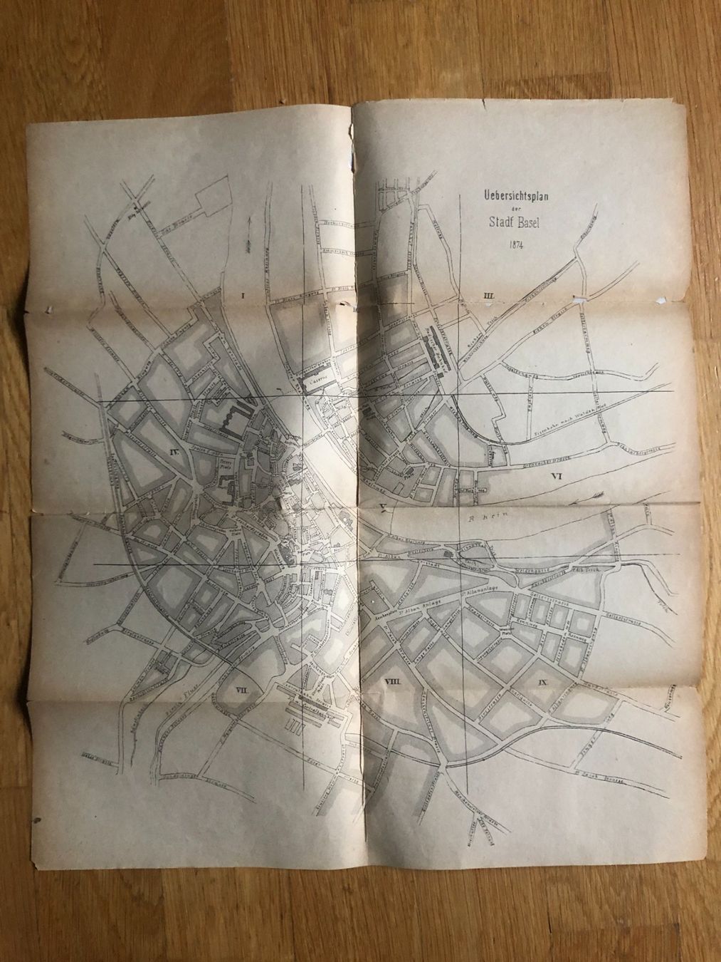 Landkarten & Atlanten: Uebersichtsplan der Stadt Basel 1874 – Gebraucht aus Zürich von allp