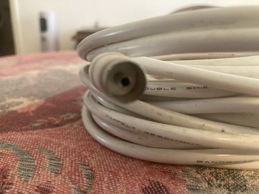 Cavo SAT Goobay Con Connettore F - Doppia Schermatura, 80 DB - Bianco, Lunghezza 1,5 M - Per Antenna Satellitare