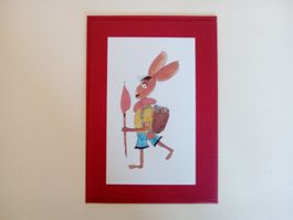 Hasen Karte mit Couvert, A6, neu