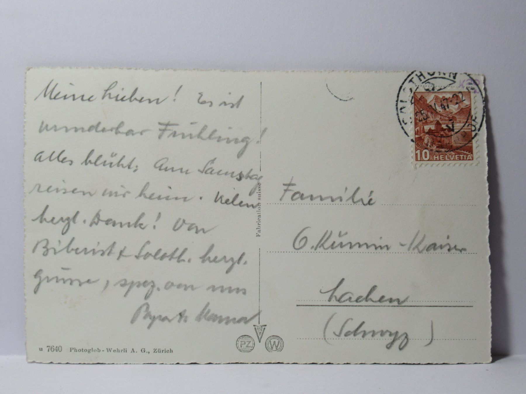 Cartoline postali: Solothurn , Kirche 1947 – Usato da Grenchen venduto da Bluemchen1900 1