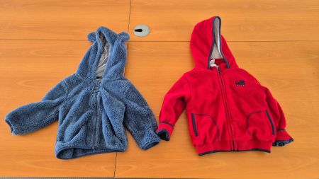 Lot de 2 vestes polaires m. longues, taille 86/92