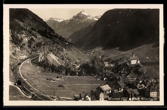 Cartes postales: AK Wassen, Ortspanorama mit Windgelle – D'occasion à Berlin par bartko-reher