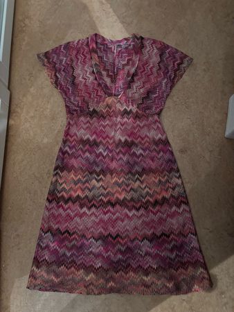 Vestito Missoni in viscosa, fantasia a zig-zag, taglia M, pe