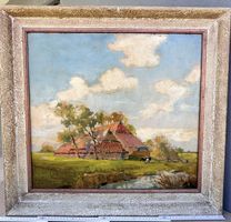 ✨ Atmosphärisches Vintage-Ölgemälde mit originalem Rahmen ✨