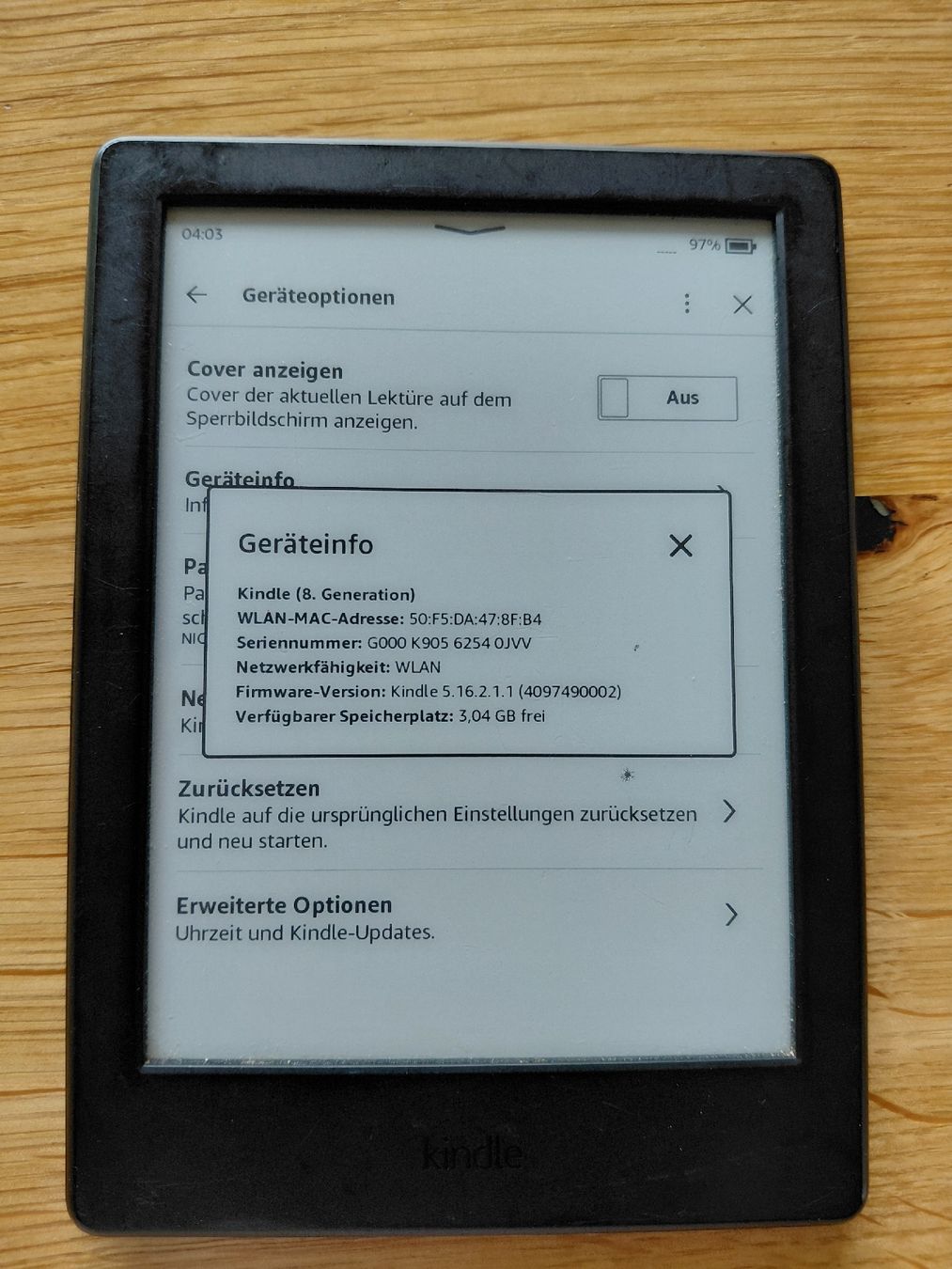Amazon Tablet PC: Kindle 8. Generation – Gebraucht aus Zürich von Hstgler 2