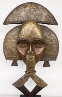 XXL ausdrucksstarke alte Kota Figur Gabun + Metall H 58 cm