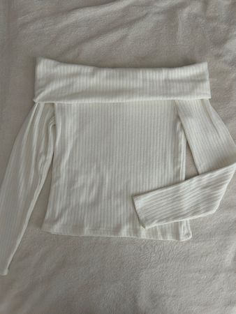 Schulterfreies weisses Oberteil