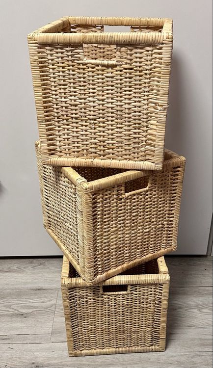 IKEA BRANÄS Aufbewahrungskorb - 32x34x32 Cm - Rattan Grau