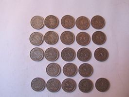 20 Rappen von 1939 bis 1947, total 23 Stück