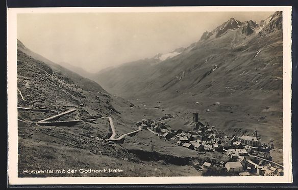 Cartes postales: Hospental, Ortsansicht mit Gotthardstras – D'occasion à Berlin par bartko-reher
