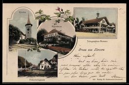 AK Kerzers, Pfarrhaus, Kirche, Fräschelsgasse