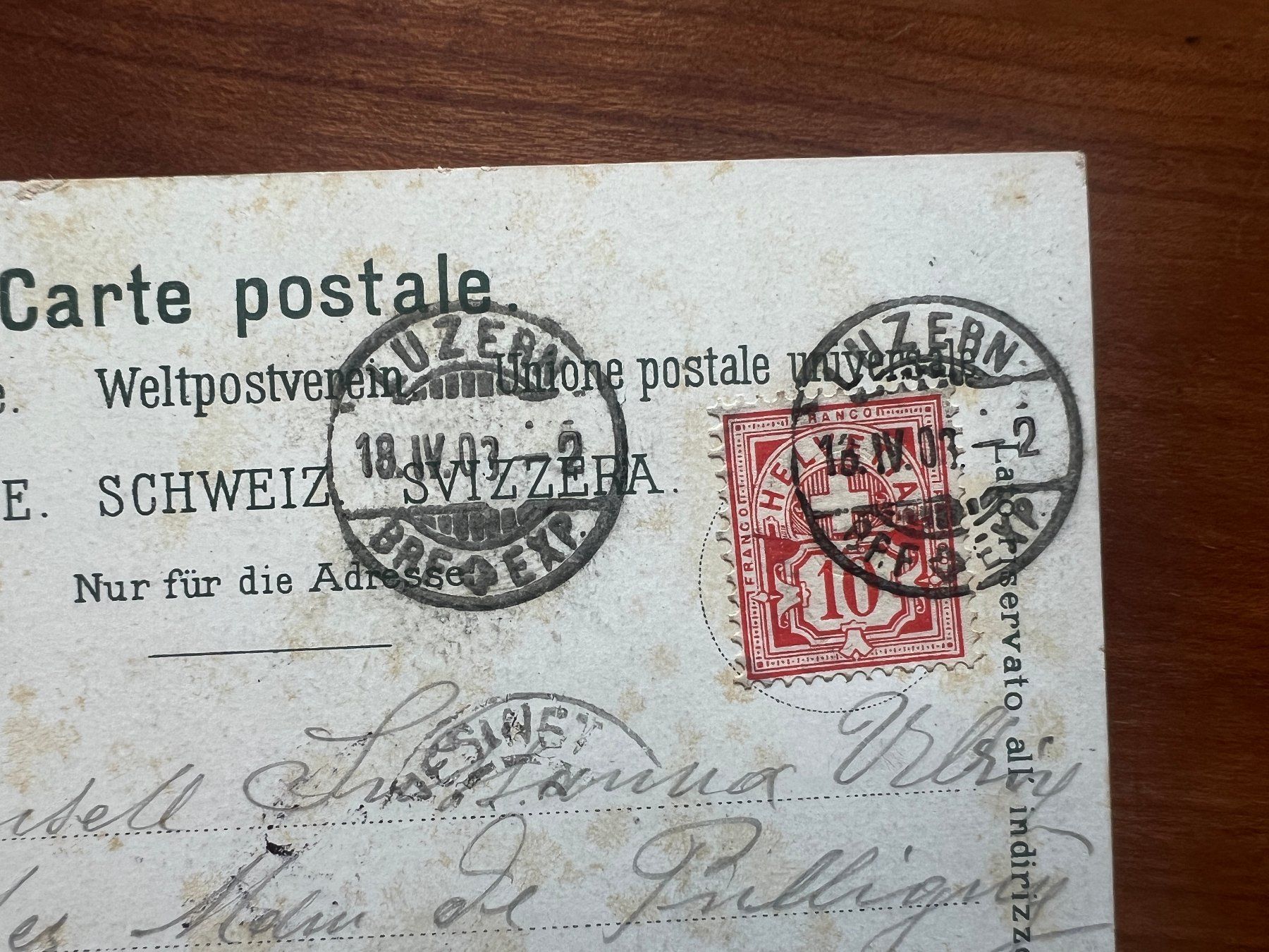 Cartoline postali: AK   1903 Luzern  (G3074) – Usato da Hinwil venduto da Sidi4 1