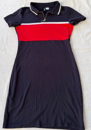 Kleid Grösse 38 blau-rot gestreift