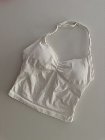 Halterneck Top white size S