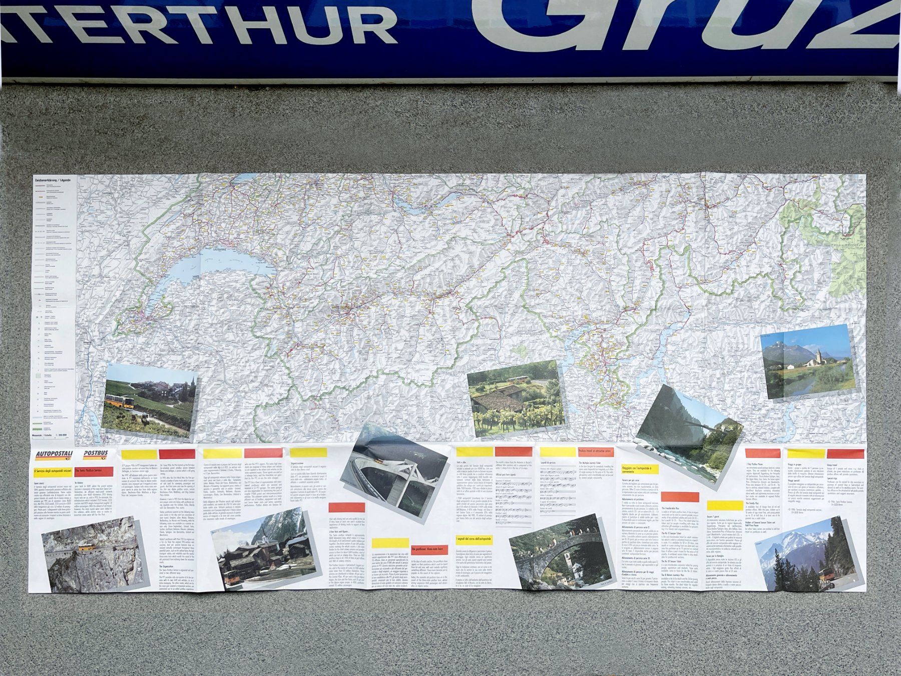 Cartine & Atlanti: PTT Post Postauto Postauto-Linien Schweiz Landkarte 1986 – Nuovo (secondo la descrizione) da Bern venduto da AWiBe 3