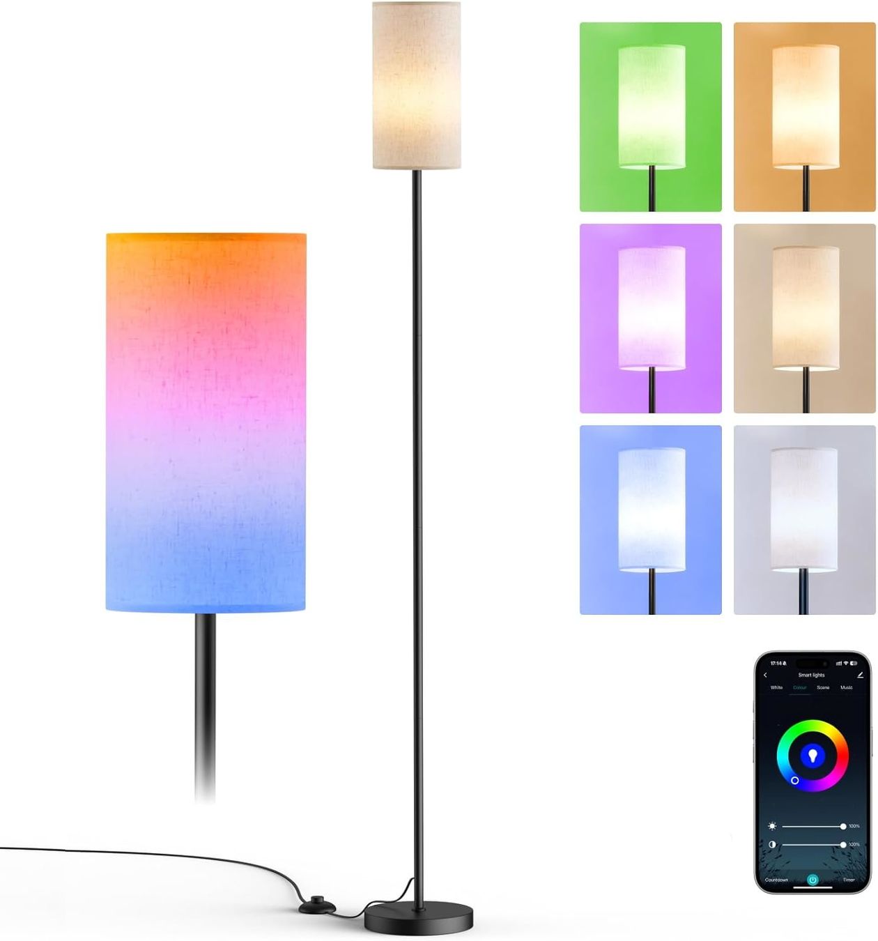 Lampade: Gemütliche Stehlampe LED Farben Warm Weiss Schlankws Design – Nuovo e nell'imballaggio originale da Hundwil venduto da Equiply