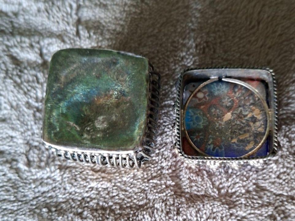 Barattoli: Altes Döschen-Millefiori--Muranoglas-Silber-Filigran – Usato da Otelfingen venduto da silver-moon 2