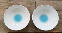 Vintage Ikea Bowls mit blauem Tropfen