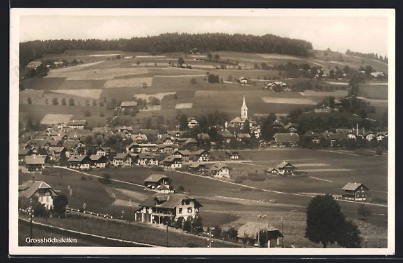 Cartoline postali: Grosshöchstetten, Teilansicht mit Kirch – Usato da Berlin venduto da bartko-reher