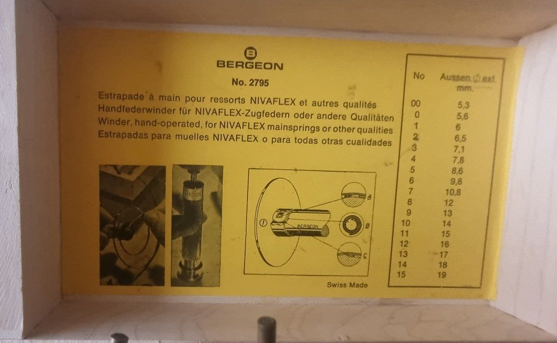 Bergeon Tutti gli attrezzi: Federwinder Bergeon / Estrapade à main No. Bergeon 2795 – Usato da Nidau venduto da chmh73 2
