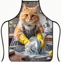 SÜSSE KÜCHENSCHÜRZE *KÄTZLI AM ABWASCHEN*  NEU