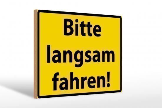 Schilder: Blechschild-BITTE LANGSAM FAHREN-gelb – Neu und originalverpackt aus Rupperswil von big-one-sale 1