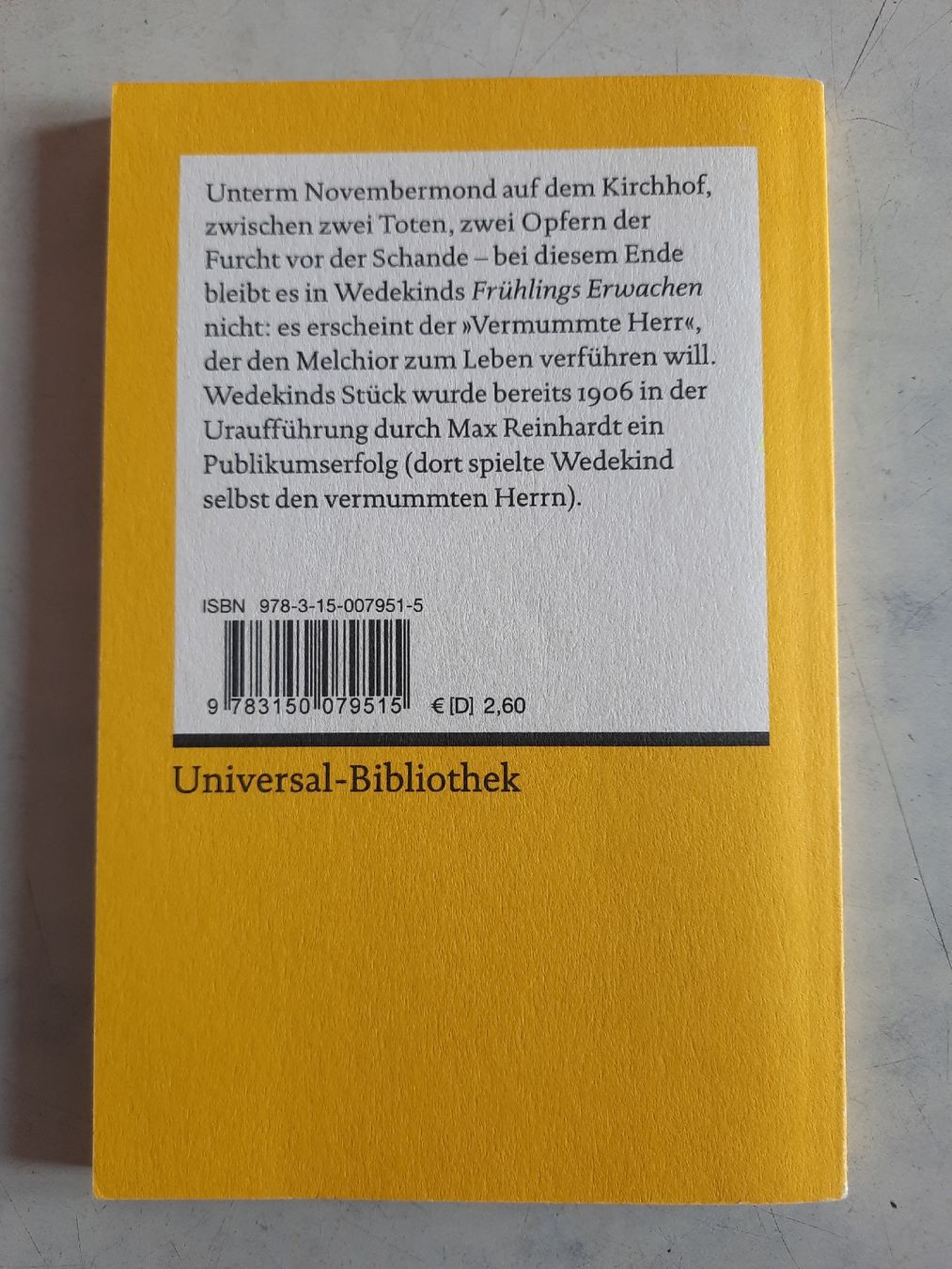 Bücher: Frank Wedekind, Frühlings Erwachen, Reclam – Gebraucht aus Nottwil von mar_jqm7 1