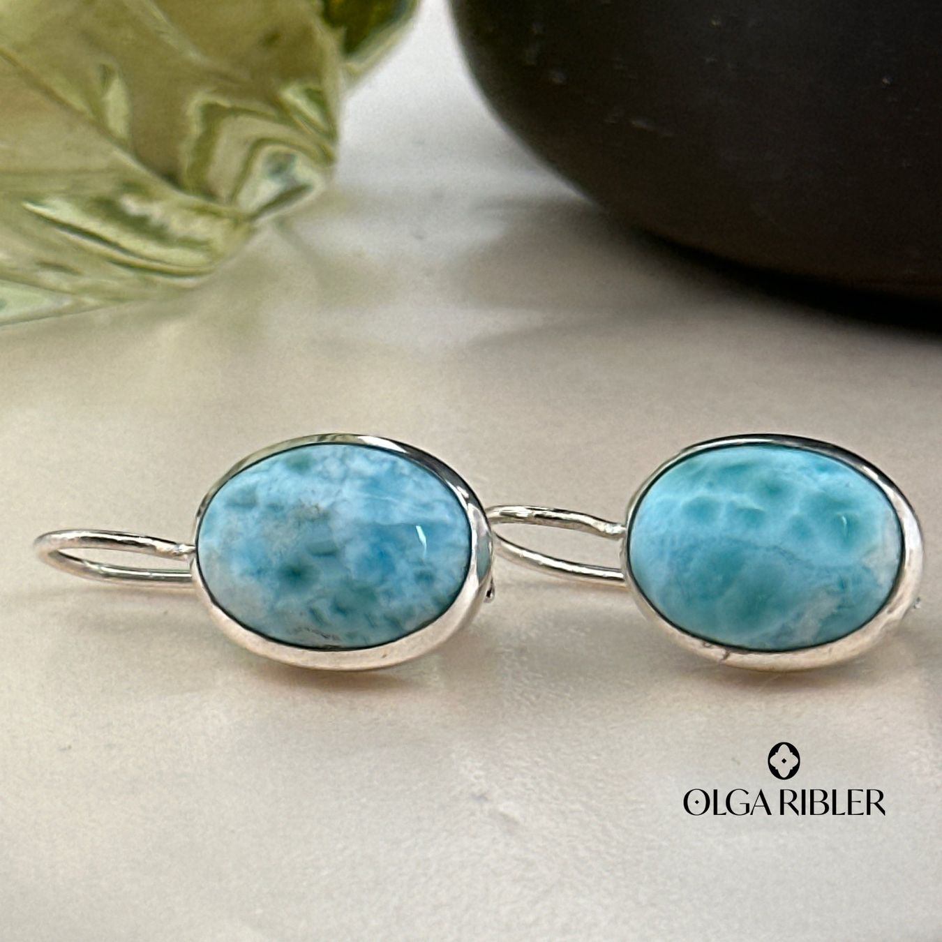 Olga Ribler Ohrringe & -stecker: Larimar-Ohrhänger – Sterling Silber – Neu (gemäss Beschreibung) aus Luzern von byolgaribleroutlet 6