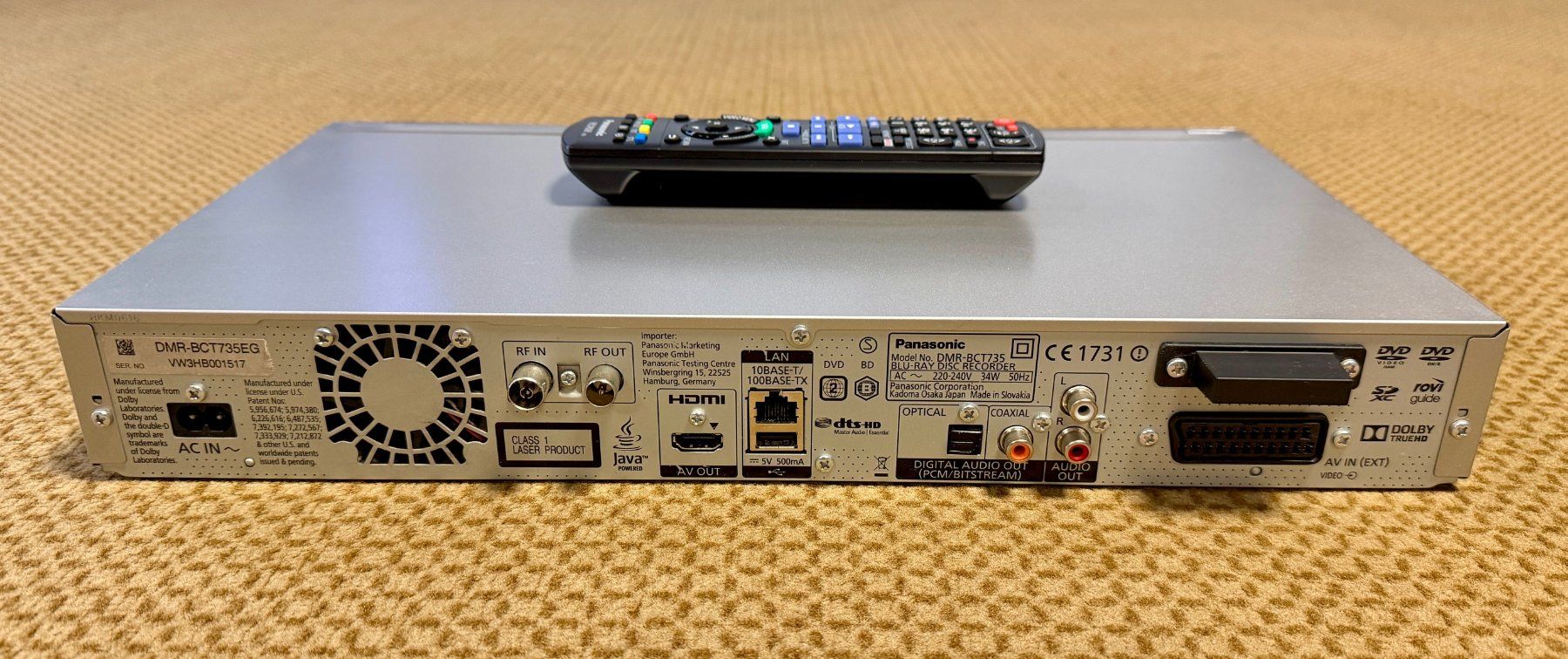 Panasonic Audio- & Mediensysteme: Panasonic Blu-ray/HDD-Recorder, DMR-BCT735 silber, DVB-C – Gebraucht aus Kirchberg BE von RadioGerber 2