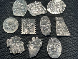 Basler Fasnachtsplaketten Silber 1980 bis 1989
