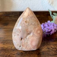 ✲ Rosa Blumenachat Tropfen Freiform ✲ 141g/75mm Flower Agate