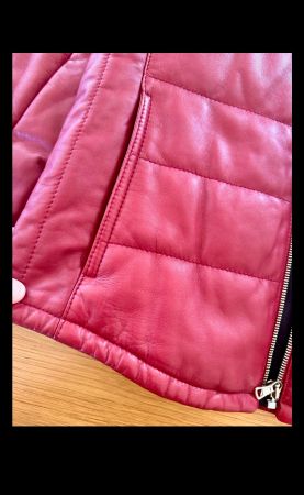 Graham & Marshal BON GÉNIE veste cuir souple rouge,  M