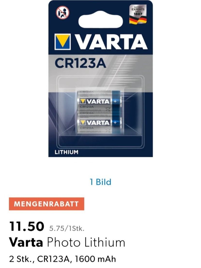 Varta Caricatori & Batterie: VARTA CR123A LITHIUM ×10 – Nuovo e nell'imballaggio originale da Bern venduto da jacoposcacchi 4