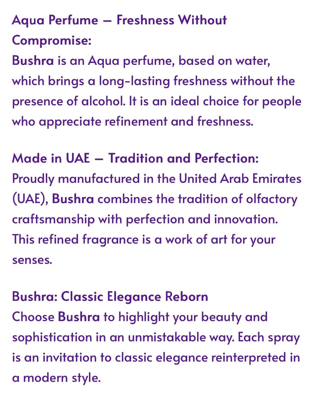 Parfums & Eau de Toilette: Naseem - Bushra - Aqua Parfum 80ml – Neuf (Voir description) à Luzern par eli_5xnv 6