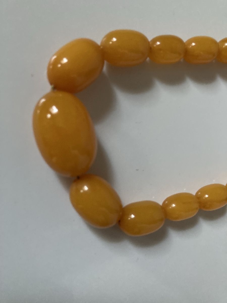 Catenine: Oliven-Bernsteinkette in der Farbe Butterscotch – Usato da Langenthal venduto da Foxi281310 1