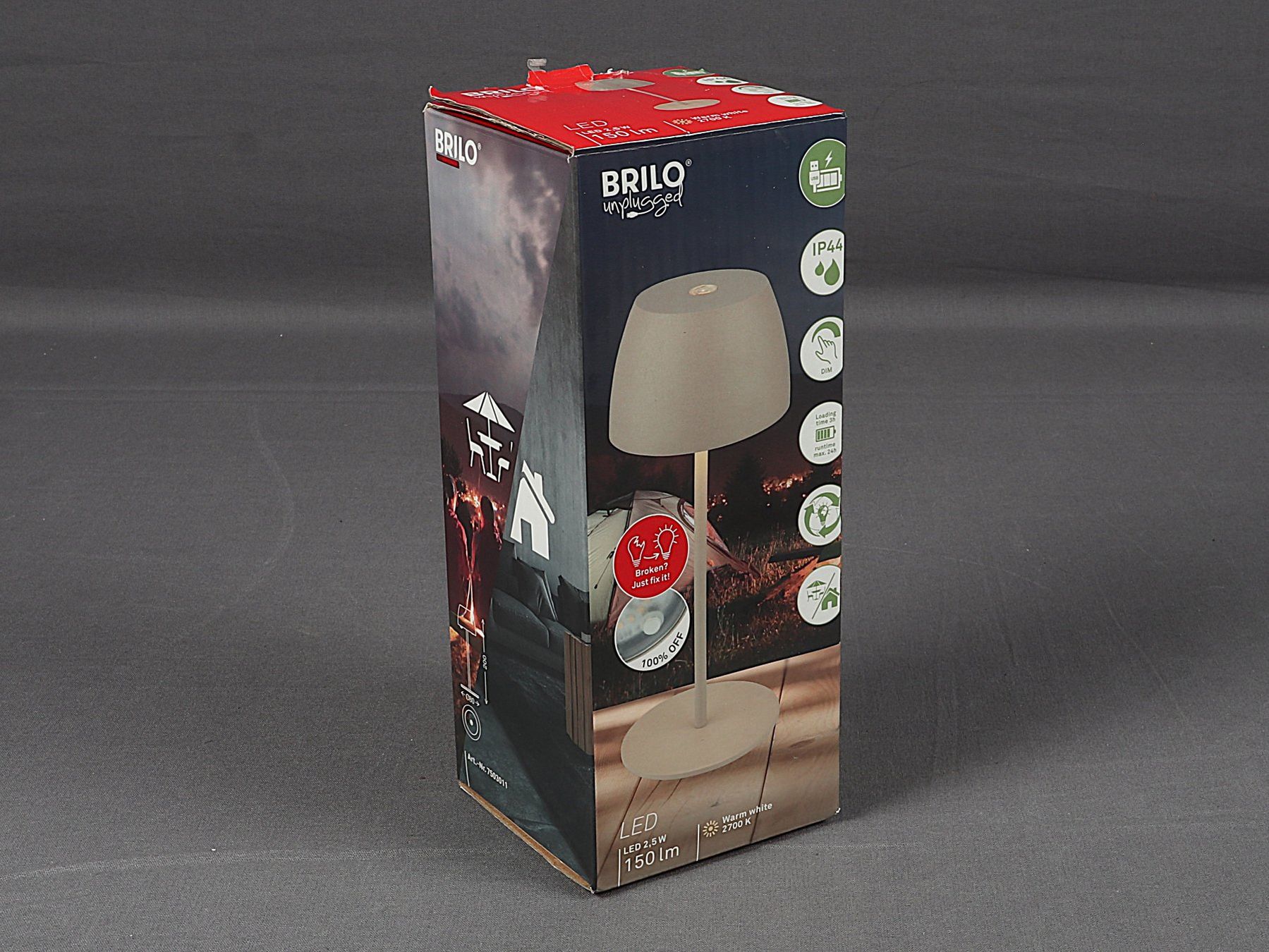 Lampade: BRILO unplugged LED Akku-Tischleuchte – Nuovo (secondo la descrizione) da Steinen venduto da Restwert_Steinen 8