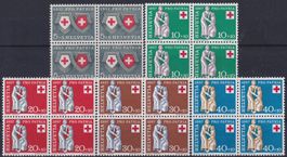 1957, Pro Patria, P81-B85 Viererblöcke */** SBK: 41.-