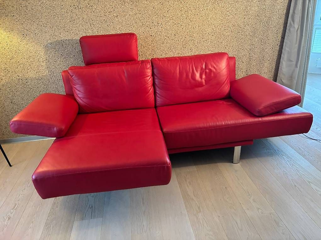 Divani: Leder Sofa mit Kopfstütze mit multifunktionalen Drehsitze – Usato da Rorschacherberg venduto da krebsli65 1