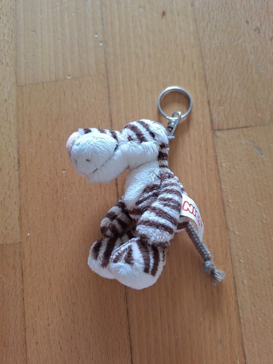 NICI Keychain - 5cm Plush Rabbit With 'Love You!' Message & Heart Eyes, Cute Gift