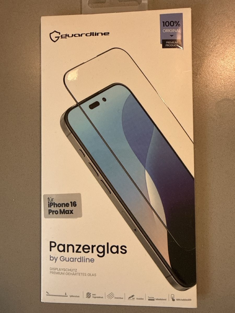 Ritocchi & pellicole di protezione: Panzerglas by Guardline fürs iPhone 16 Pro Max – Nuovo e nell'imballaggio originale da Muri AG venduto da proxy_00